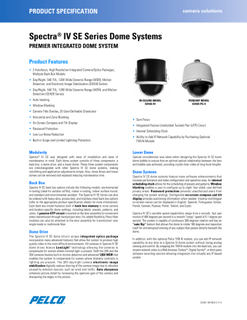 Pelco Spectra IV SE Sery Specification Sheet | Manualzz Pelco Spectra IV SE Sery Specification Sheet | Manualzz