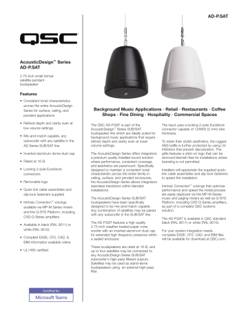 Qsc Ad P Sat Spec Sheet Manualzz