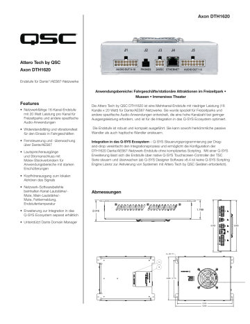 Qsc Axon Dth Spec Sheet Manualzz