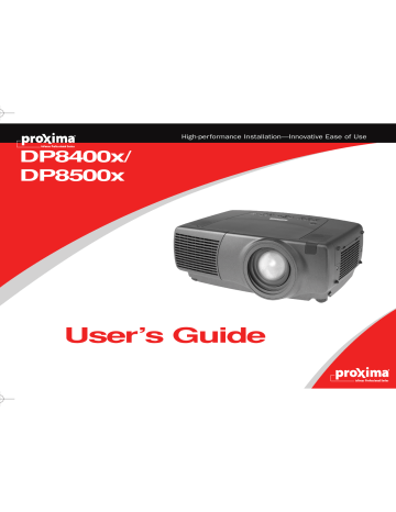 Proxima DP8400x, DP8500x, LP 850, LP840 User's Guide | Manualzz Proxima DP8400x, DP8500x, LP 850, LP840 User's Guide | Manualzz