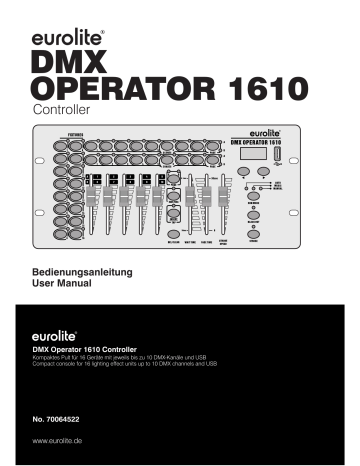 EuroLite DMX OPERATOR 1610 User Manual | Manualzz EuroLite DMX OPERATOR 1610 User Manual | Manualzz