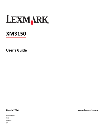 Lexmark MX610 Series, XM3150 User Manual | Manualzz