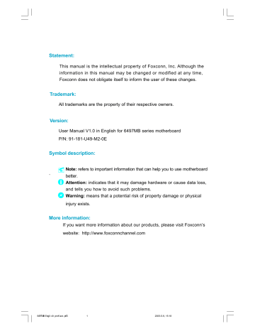 Foxconn 6497MB Series User Manual | Manualzz Foxconn 6497MB Series User Manual | Manualzz