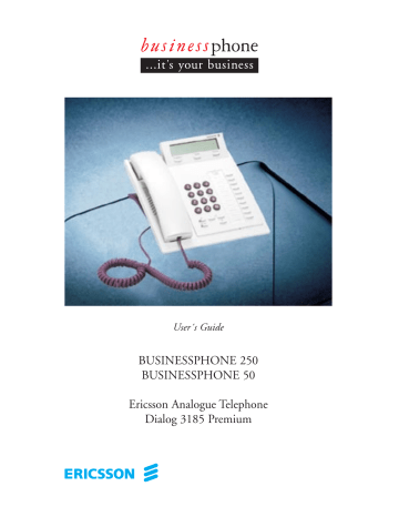Ericsson BUSINESSPHONE 50, BusinessPhone 250 User Manual | Manualzz Ericsson BUSINESSPHONE 50, BusinessPhone 250 User Manual | Manualzz