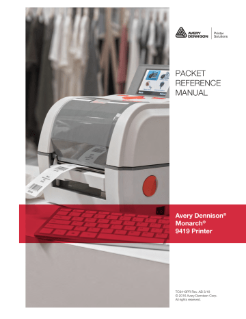 Avery Dennison Monarch 9419 Reference Manual | Manualzz Avery Dennison Monarch 9419 Reference Manual | Manualzz