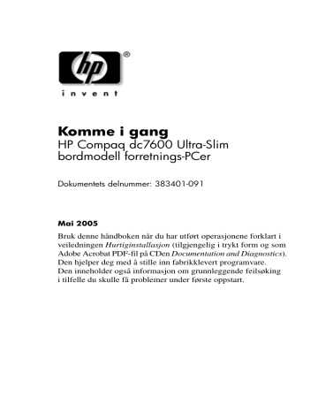 HP Compaq dc7600 Ultra-slim Desktop PC Brugermanual | Manualzz HP Compaq dc7600 Ultra-slim Desktop PC Brugermanual | Manualzz