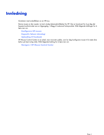 HP X7000 Wi-Fi Touch Mouse Brugermanual | Manualzz HP X7000 Wi-Fi Touch Mouse Brugermanual | Manualzz