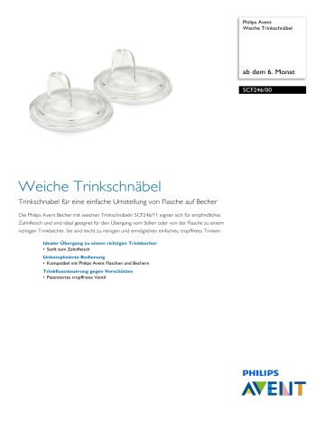 Avent SCF246/00 Avent Weiche Trinkschnäbel Produktdatenblatt | Manualzz Avent SCF246/00 Avent Weiche Trinkschnäbel Produktdatenblatt | Manualzz