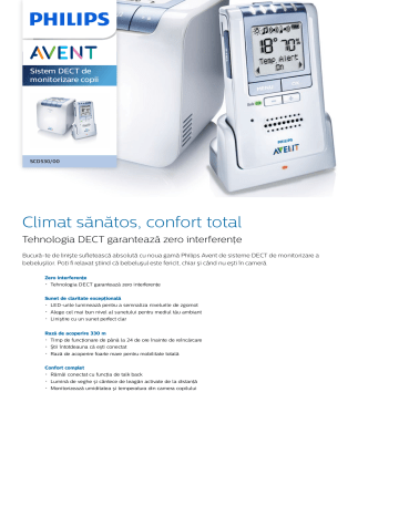 Avent SCD530/00 Avent Sistem DECT de monitorizare copii Fisa de date a produsului | Manualzz Avent SCD530/00 Avent Sistem DECT de monitorizare copii Fisa de date a produsului | Manualzz