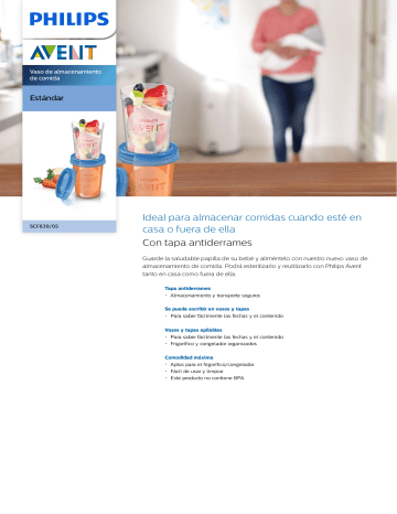 Avent SCF639/05 Avent Vaso de almacenamiento de comida Hoja de datos del producto | Manualzz Avent SCF639/05 Avent Vaso de almacenamiento de comida Hoja de datos del producto | Manualzz