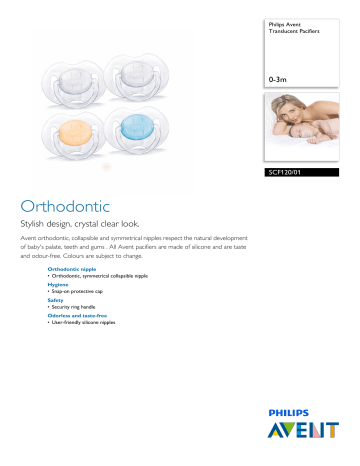 Avent SCF120/01 Avent Translucent Pacifiers Product Datasheet | Manualzz Avent SCF120/01 Avent Translucent Pacifiers Product Datasheet | Manualzz