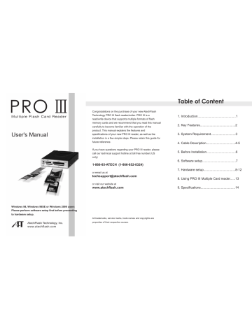 Atech Flash Technology PRO III User Manual | Manualzz Atech Flash Technology PRO III User Manual | Manualzz