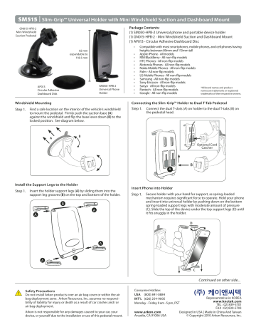 Arkon Slim-Grip SM515 User Manual | Manualzz Arkon Slim-Grip SM515 User Manual | Manualzz