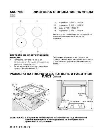 Ignis AKL 760 IX 01 Hob Програмна схема Manualzz