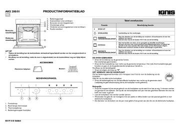 Ignis Aks Wh Oven Programmakaart Manualzz