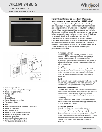 Whirlpool Akzm S Oven Product Data Sheet Manualzz