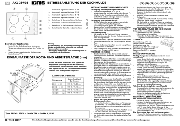 Ignis AKL 359 NE 03 Hob Programmdiagramm Manualzz