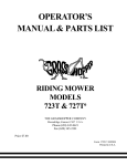 Grasshopper 723T, 727T6 Operators Manual & Parts Lists