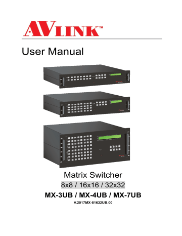 AVLINK MX-3UB Matrix Switcher Owner Manual | Manualzz