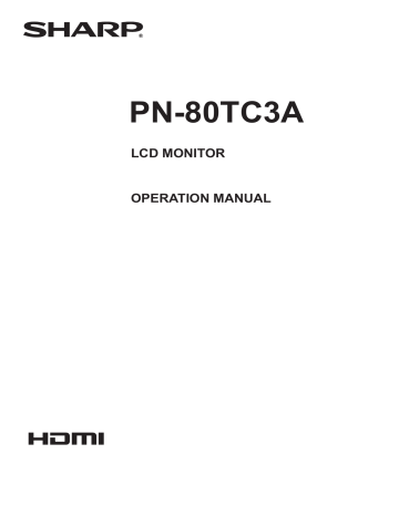 Sharp PN80TC3A LCD Monitor Owner's Manual | Manualzz Sharp PN80TC3A LCD Monitor Owner's Manual | Manualzz