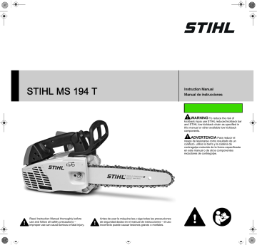 Stihl MS 194 T Chainsaw Instruction Manual Manualzz