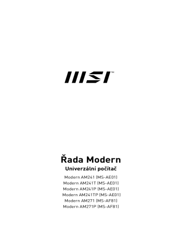 MSI Modern AM241TP 11M ALL-IN-ONE PC Návod na obsluhu | Manualzz MSI Modern AM241TP 11M ALL-IN-ONE PC Návod na obsluhu | Manualzz