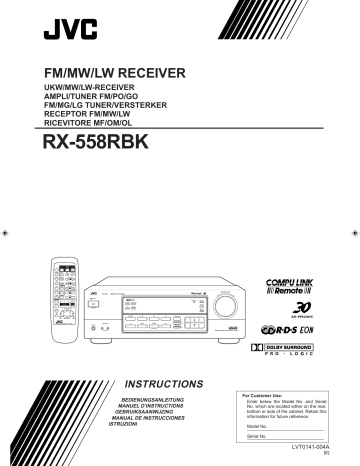 JVC RX-558RBK, RX-558RBKJ Instructions Manual | Manualzz