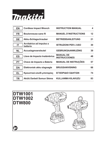 Makita DTW1001 DTW800 DTW1002 Instruction Manual Manualzz