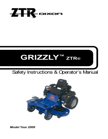 Dixon ZTR GRIZZLY Lawn Mower User manual | Manualzz