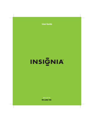 Insignia NS-L26Q-10A Flat Panel Television User manual | Manualzz