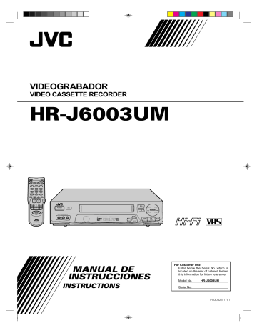 JVC HR-J6003UM VCR User manual | Manualzz JVC HR-J6003UM VCR User manual | Manualzz