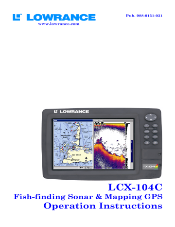 Lowrance electronic LCX-104C GPS Receiver Operation Instructions | Manualzz Lowrance electronic LCX-104C GPS Receiver Operation Instructions | Manualzz