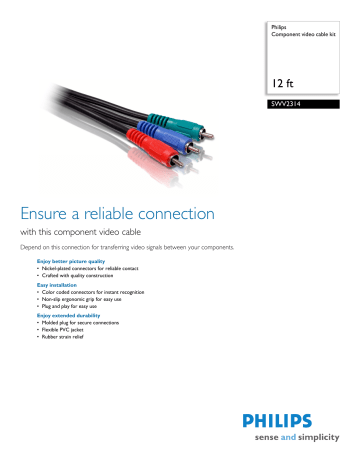 Philips SWV2314 TV Cables User manual | Manualzz Philips SWV2314 TV Cables User manual | Manualzz