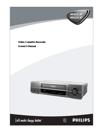 Philips VR422CAT VCR Owner's Manual | Manualzz Philips VR422CAT VCR Owner's Manual | Manualzz