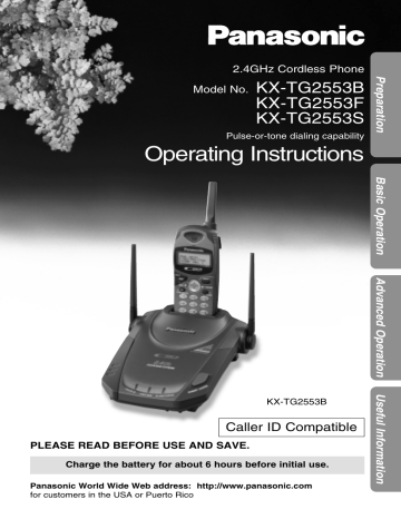 Panasonic KX-TG2553B Telephone Operating instructions | Manualzz Panasonic KX-TG2553B Telephone Operating instructions | Manualzz