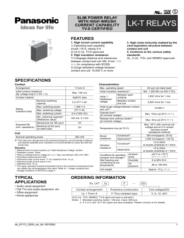 Panasonic LK-T Relays Switch User manual | Manualzz Panasonic LK-T Relays Switch User manual | Manualzz