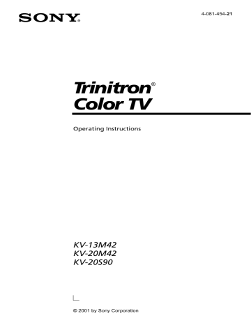 Using the Menus. Sony KV-20S90, KV 13M42 | Manualzz Using the Menus. Sony KV-20S90, KV 13M42 | Manualzz