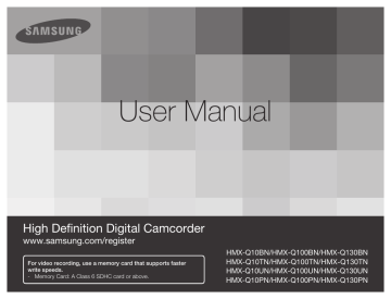 Samsung HMX-Q130UN Camcorder User manual | Manualzz Samsung HMX-Q130UN Camcorder User manual | Manualzz