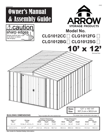 Arrow Storage Products CLG1012CC Arrow Classic Steel Storage Shed 10