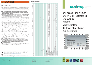 Axing SPU 98-06 Multiswitch stand-alone/cascade unit Operation instructions | Manualzz