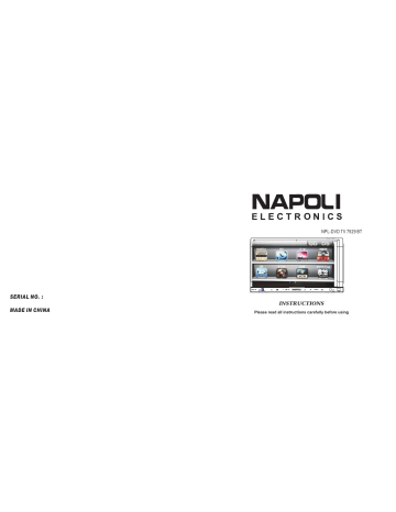 NAPOLI ELECTRONICS NPL-DVD TV 7929 BT Instruction Manual | Manualzz