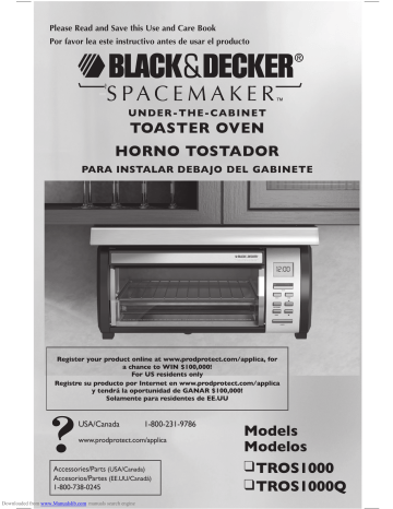 Black & Decker TROS1000Q Toaster Ovens Owner's Manual | Manualzz
