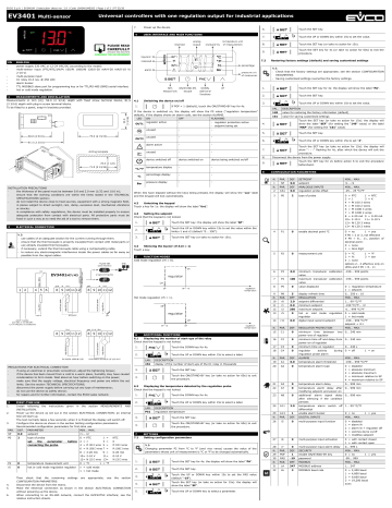 EVCO EV3401M7 Instructions Sheet Manualzz