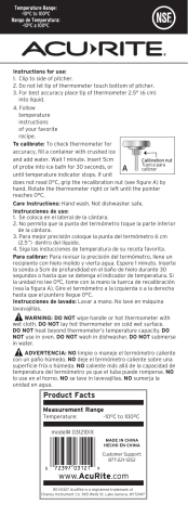 ACU-RITE Thermometer 03121DIX Instruction manual | Manualzz ACU-RITE Thermometer 03121DIX Instruction manual | Manualzz