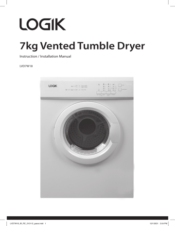 Logik Lvd W Kg Vented Tumble Dryer Instruction Manual Manualzz