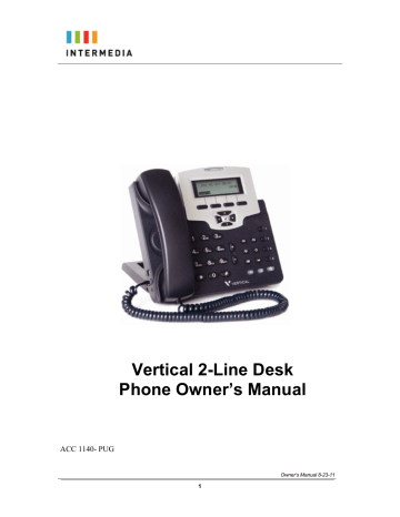 Intermedia Vertical 2-Line Desk Phone Owner's Manual | Manualzz Intermedia Vertical 2-Line Desk Phone Owner's Manual | Manualzz