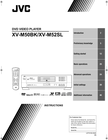 JVC XV-M50BK, XV-M50BKUJ Instructions Manual | Manualzz JVC XV-M50BK, XV-M50BKUJ Instructions Manual | Manualzz