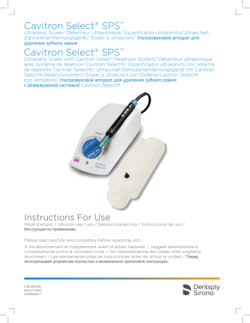 Dentsply Sirona Cavitron Select SPS Ultrasonic Scaler G124 Istruzioni