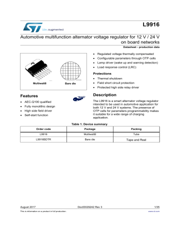 STMicroelectronics L9916 Datasheet Manualzz