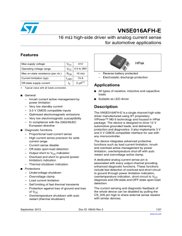 STMicroelectronics VN5E016AFH E Datasheet Manualzz